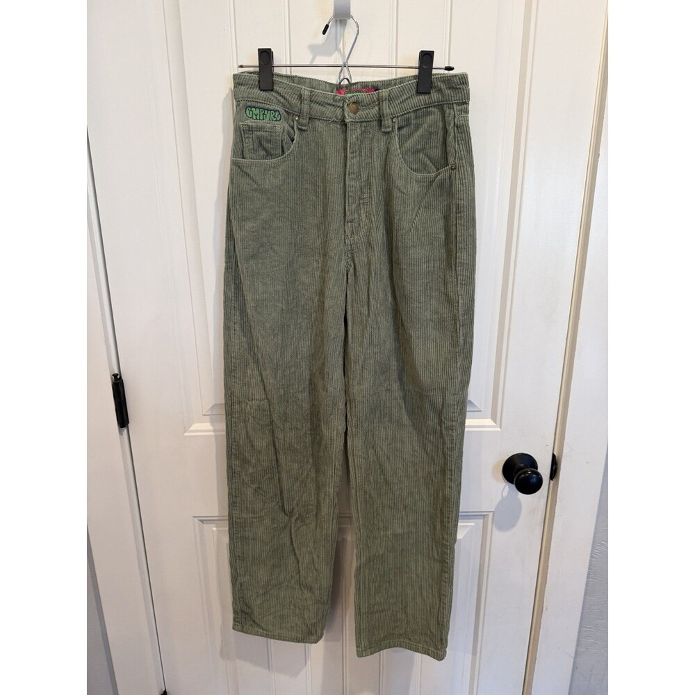 Empyre Tori Women’s Size 2 Green Corduroy Pants Relaxed Straight Leg Skater Y2K